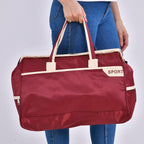 First Time Ever - Tamsy Travel Duffel Bag with Double Handle - Burgundy