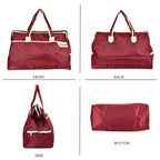 First Time Ever - Tamsy Travel Duffel Bag with Double Handle - Burgundy