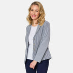 Emreco Fitted Stretch Stripe Blazer (Size 18) - Navy_7744397_2
