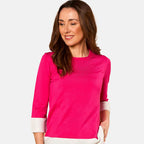 Emreco 3/4 Sleeve Sparkle Neck Jumper (Size XL) - Pink_7744406