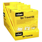 Rolson 3 Piece Travel Kit (Inc. Inflatable Neck Pillow, Back Cushion - Eye Mask)