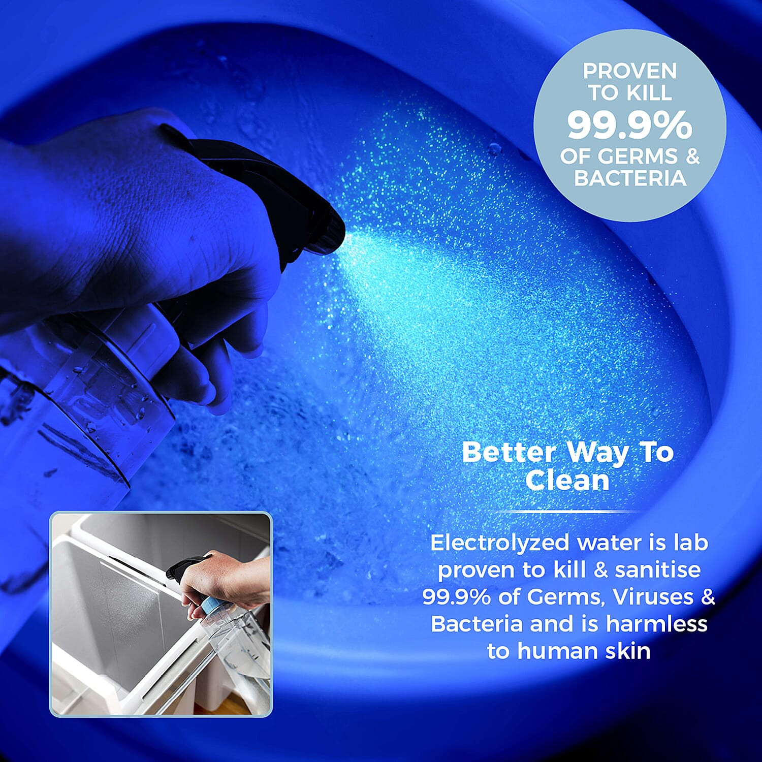 Tower Anti Bac Spray Mop with Electrolyzed Water - Lab-Proven to Kill 99.9% of Germs. Just Add Salt!