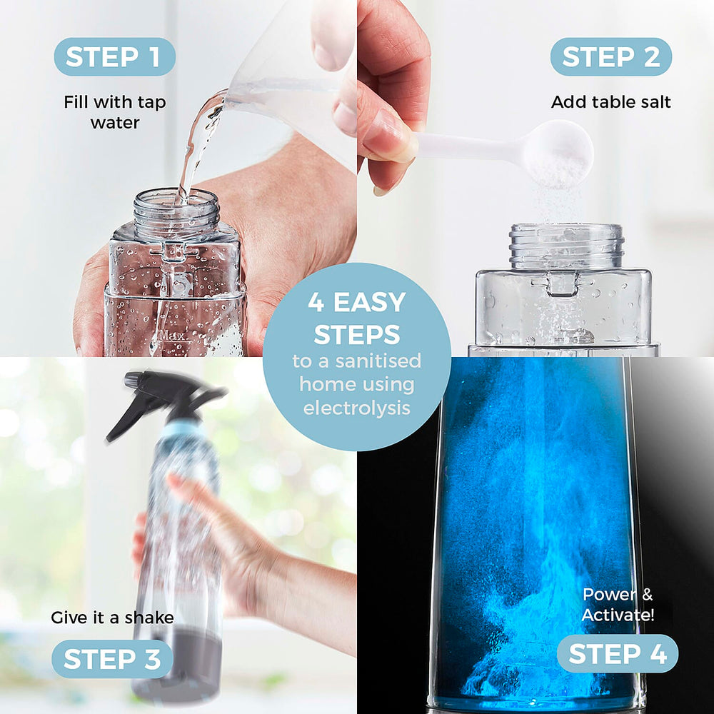 Tower Anti Bac Spray Mop with Electrolyzed Water - Lab-Proven to Kill 99.9% of Germs. Just Add Salt!