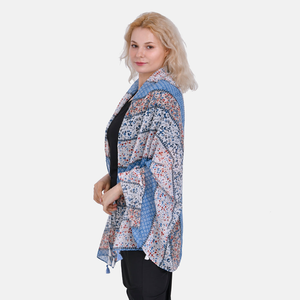 Designer Fringed Long Scarf (Size 180x1 cm) - Multi Color & Multicolor_7751701_1