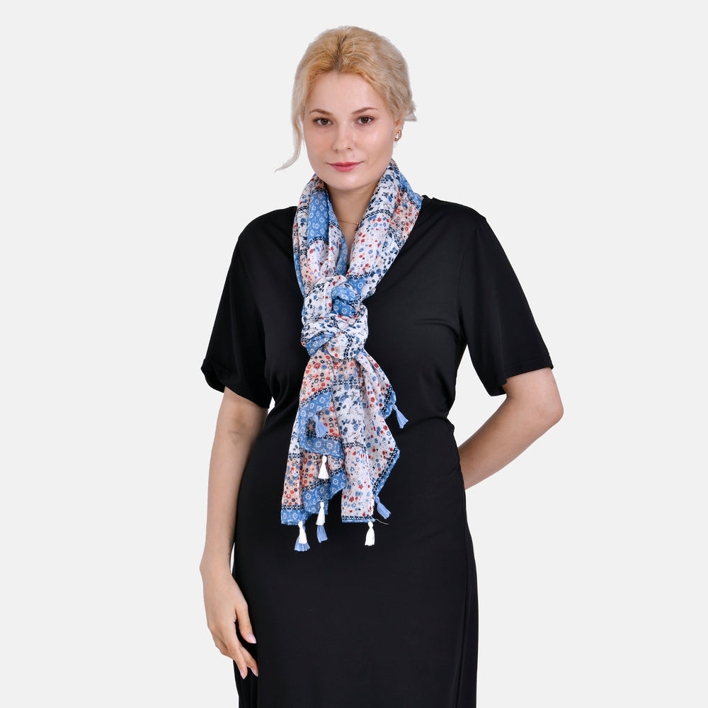 Designer Fringed Long Scarf (Size 180x1 cm) - Multi Color & Multicolor_7751701_3