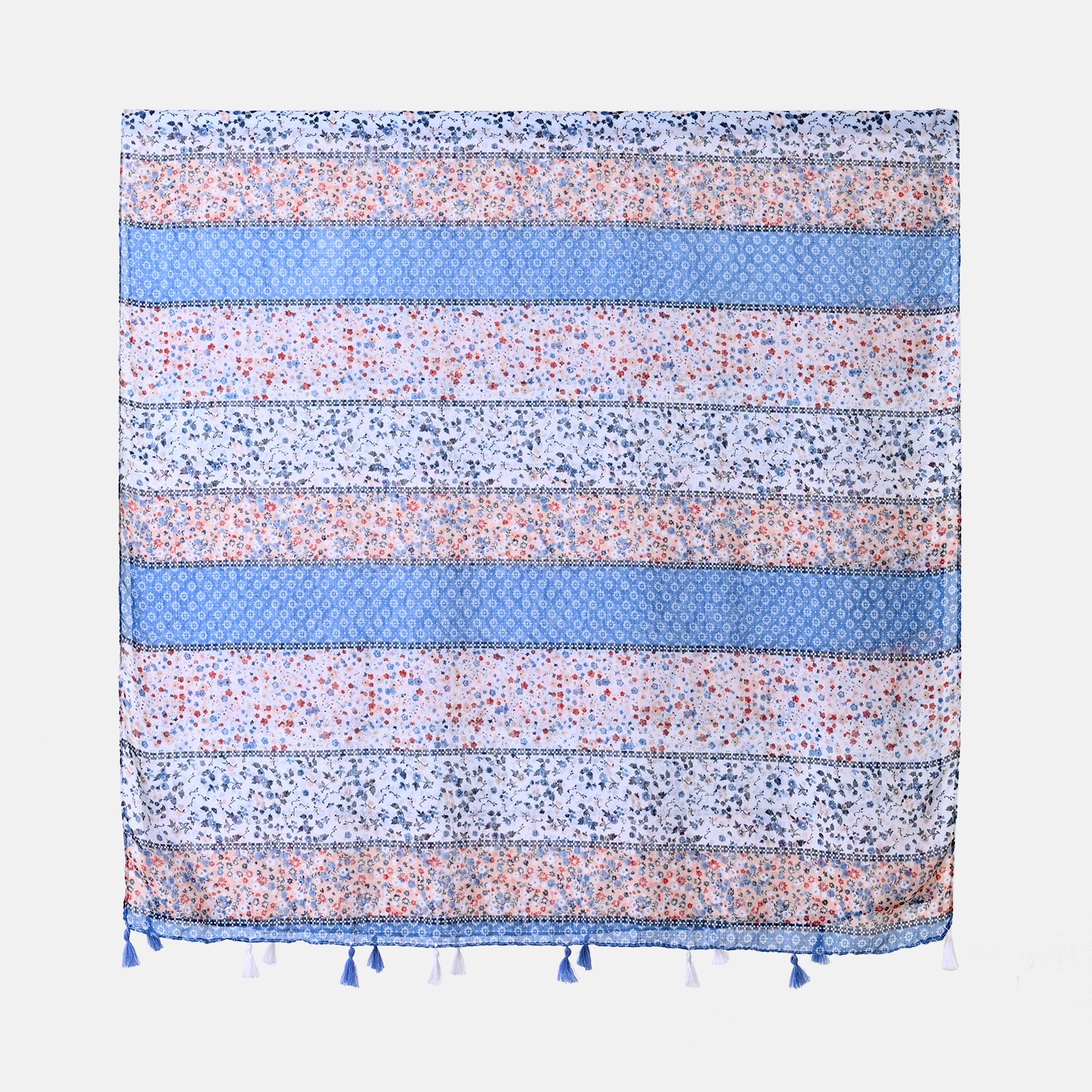 Designer Fringed Long Scarf (Size 180x1 cm) - Multi Color & Multicolor_7751701_4