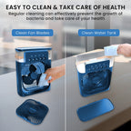 Portable Air Cooler Mist Fan Humidifier With Night Light and 600ML Capacity - Blue