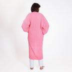 Knitted Long Cardigan with Pockets (Size 8-24) - Paris Pink