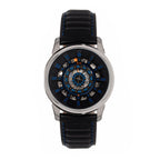 Reign Monterey Skeletonized Black Analog Dial 10 ATM Watch with Black Genuine Leather Strap_7754676