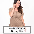 MAISON Cotton Gypsy Top (Size L) - Camel