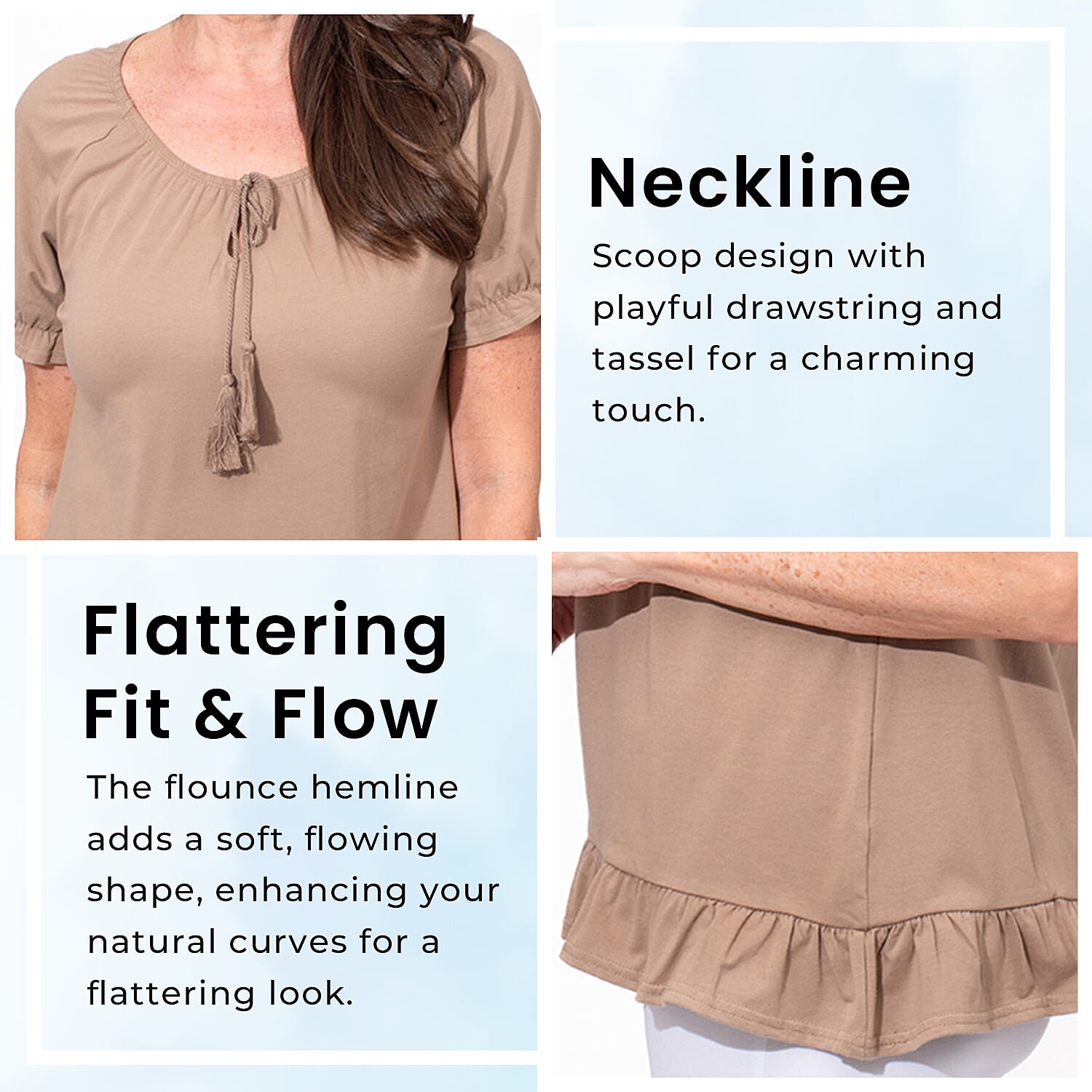 MAISON Cotton Gypsy Top (Size L) - Camel