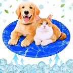 Pet Cooling Mat with Water Ripple Design (Size 80x80 cm) - Blue