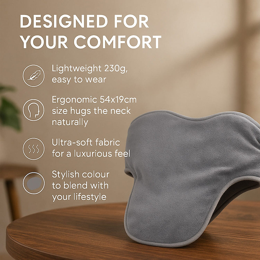 Microwavable and Freezable Himalayan Salt Neck Wrap - Light Grey