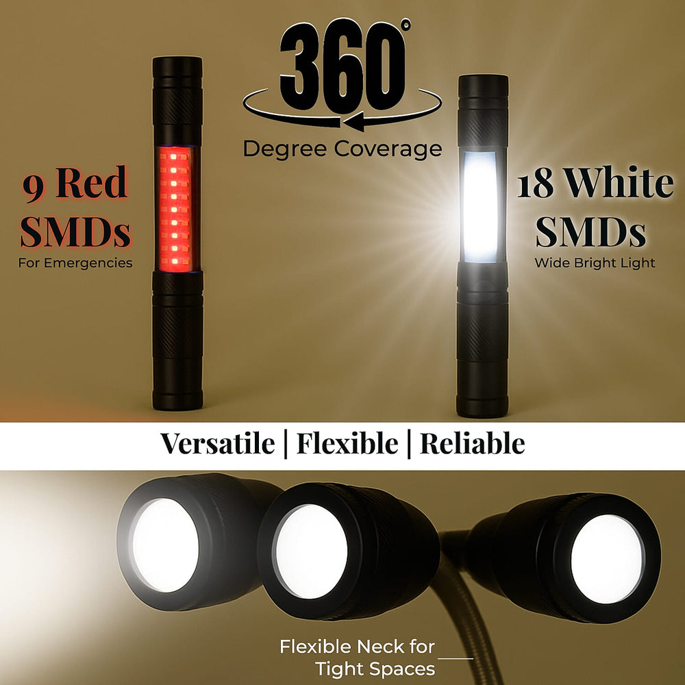 Multifunction LED Flex Flash Torch- Black
