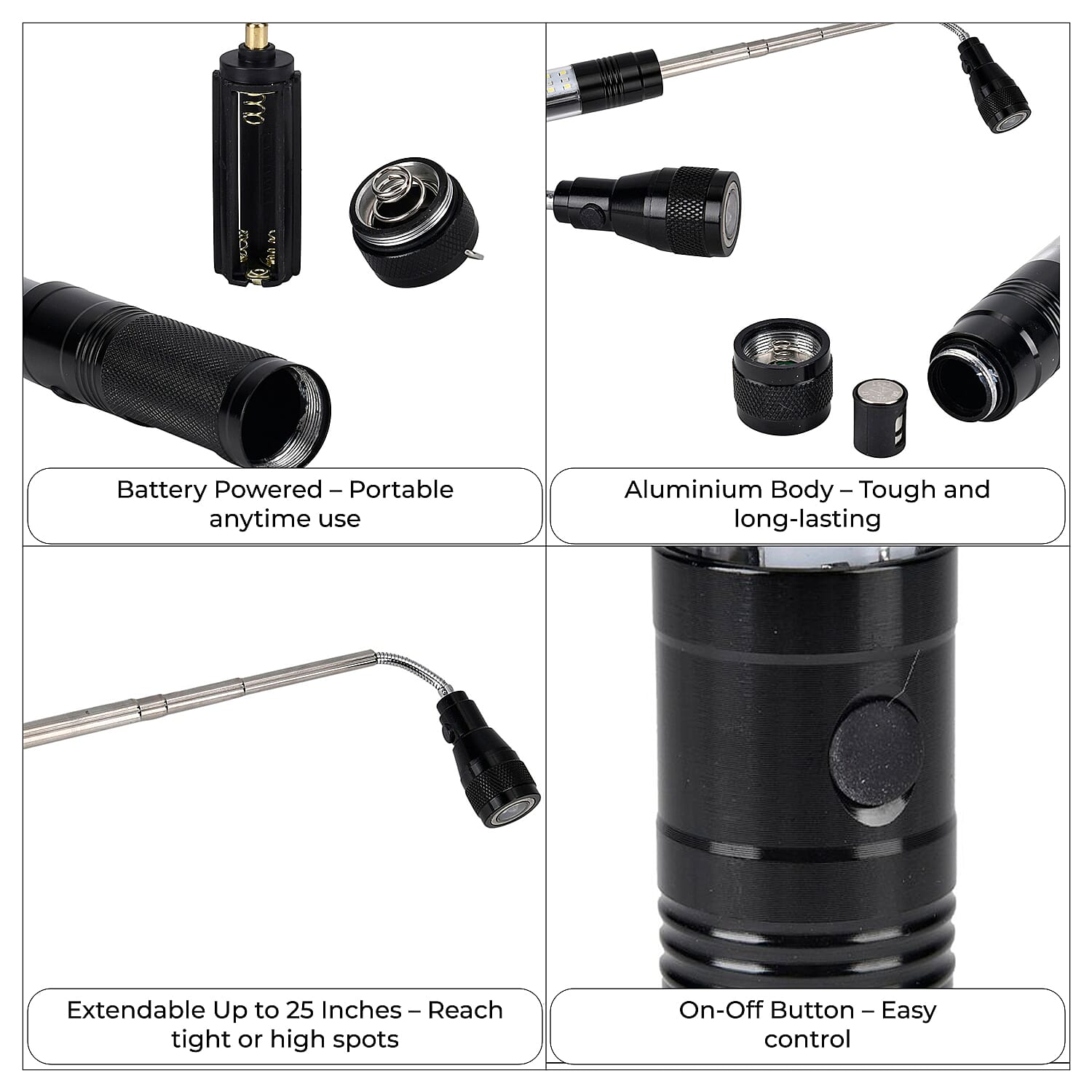 Multifunction LED Flex Flash Torch- Black