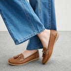 Jo & Joe Nautical Womens Slip on Casual Leather Loafer with Tassle (Size 8) - Tan_7758533_1