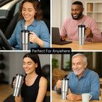 Stainless Steel Tumbler with Straw, Ergonomic Handle & Leak-Proof Lid - 850ml