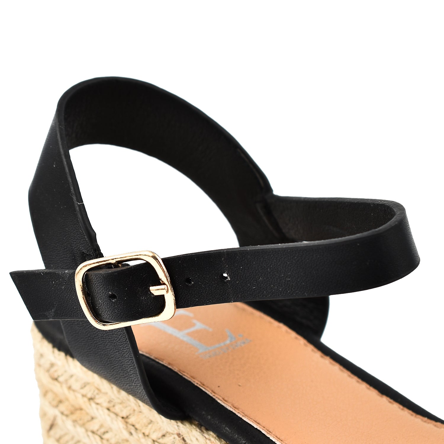 Jo & Joe Sunny Cross Strap Low Platform Wedge Sandal (Size 4) - Black_7766256_7