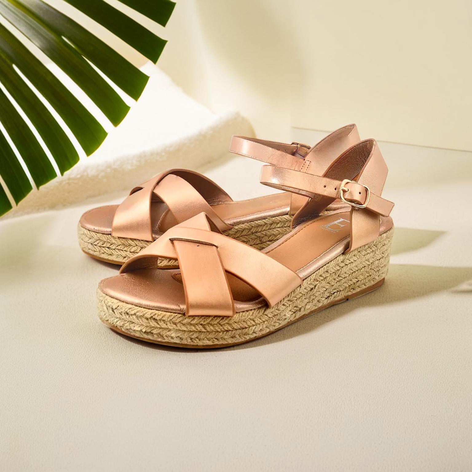 Jo & Joe Sunny Cross Strap Low Platform Wedge Sandal (Size 4) - Rose_7766258_3