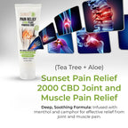 Sunset Pain Relief 2000mg ULTRA STRENGTH Joint & Muscle Pain Relief (Menthol + Camphor)