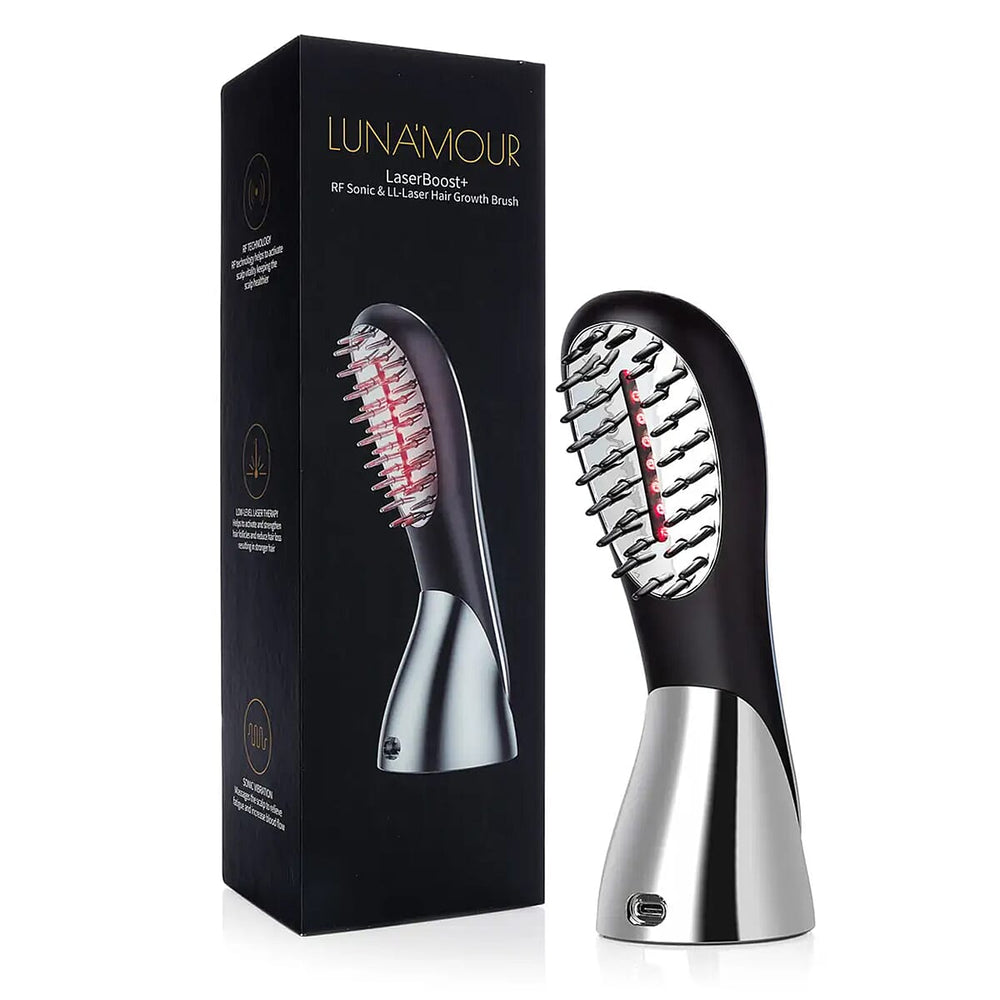 New Launch - LunaMour LaserBoost- - Advanced RF - Sonic Vibration - Low Level Laser Hair-Growth Brush