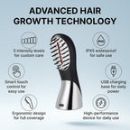 New Launch - LunaMour LaserBoost- - Advanced RF - Sonic Vibration - Low Level Laser Hair-Growth Brush