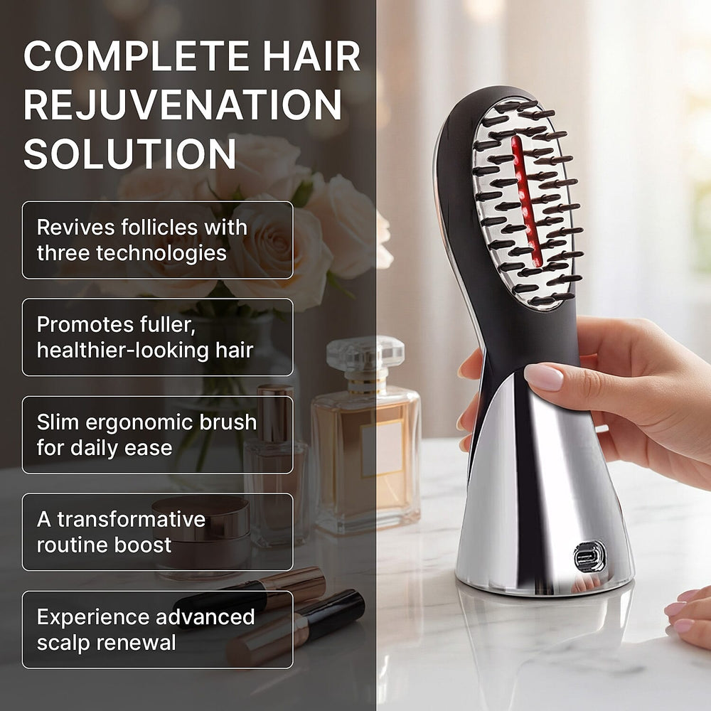 New Launch - LunaMour LaserBoost- - Advanced RF - Sonic Vibration - Low Level Laser Hair-Growth Brush