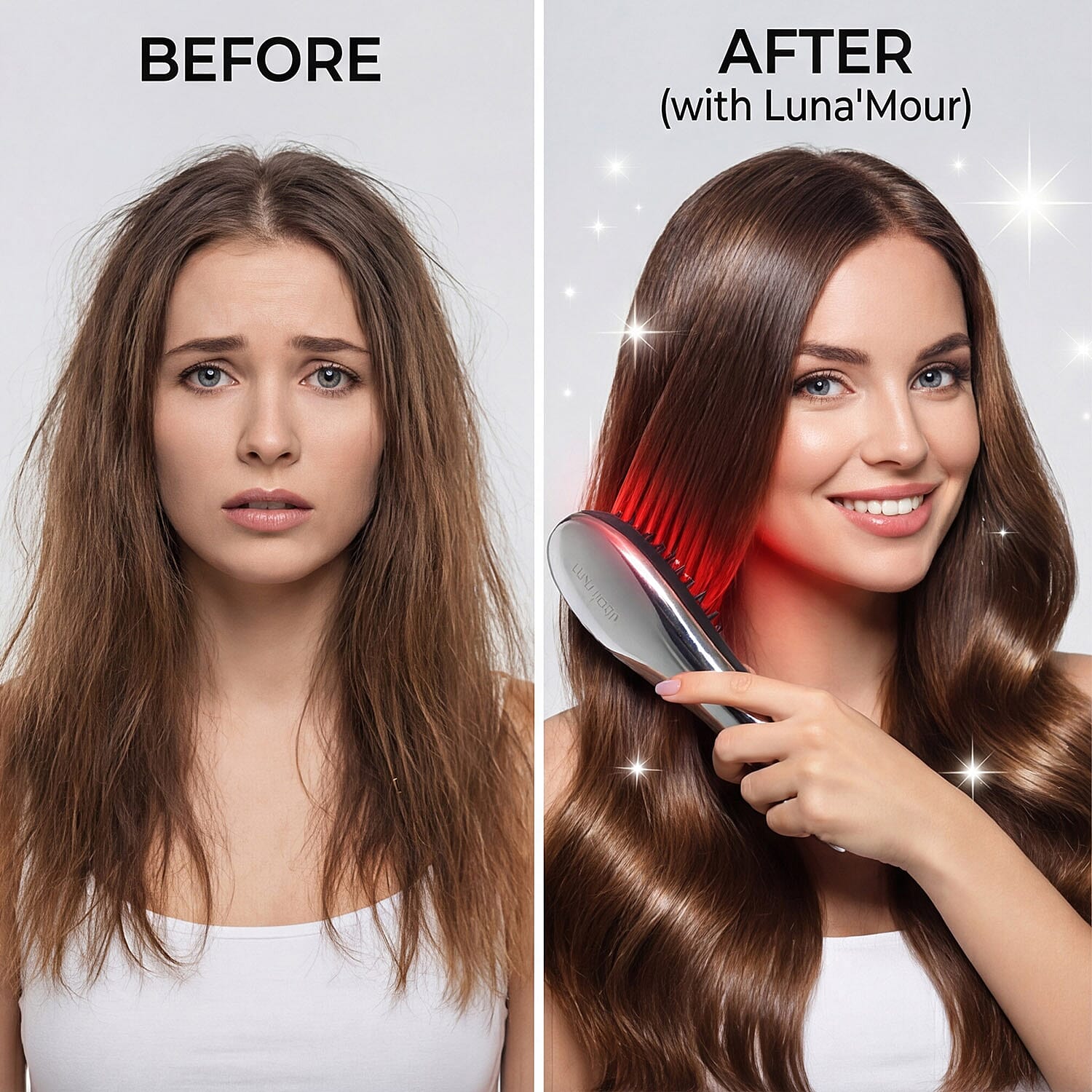 New Launch - LunaMour LaserBoost- - Advanced RF - Sonic Vibration - Low Level Laser Hair-Growth Brush