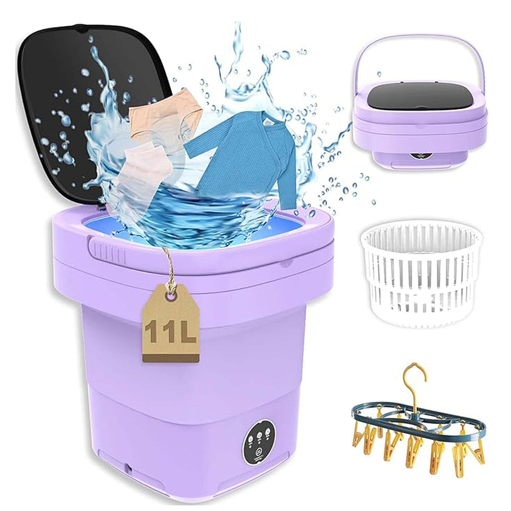 Collapsible Portable 11 Litre Washing Machine - Purple