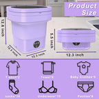 Collapsible Portable 11 Litre Washing Machine - Purple
