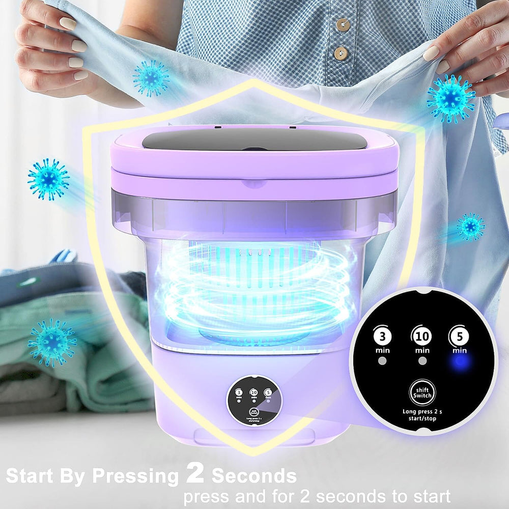 Collapsible Portable 11 Litre Washing Machine - Purple
