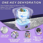 Collapsible Portable 11 Litre Washing Machine - Purple