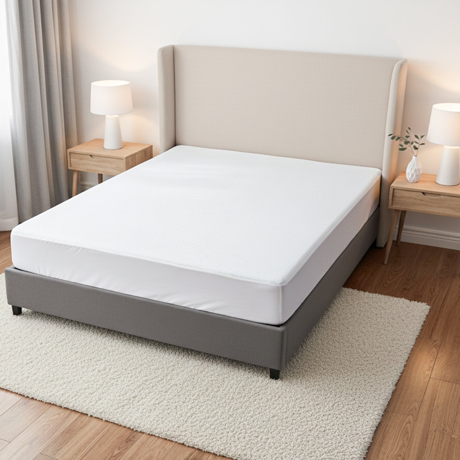 Nylon Patterned Mattress Pad (Size 180x30 cm) - Blue & White & Blue & White_7778022