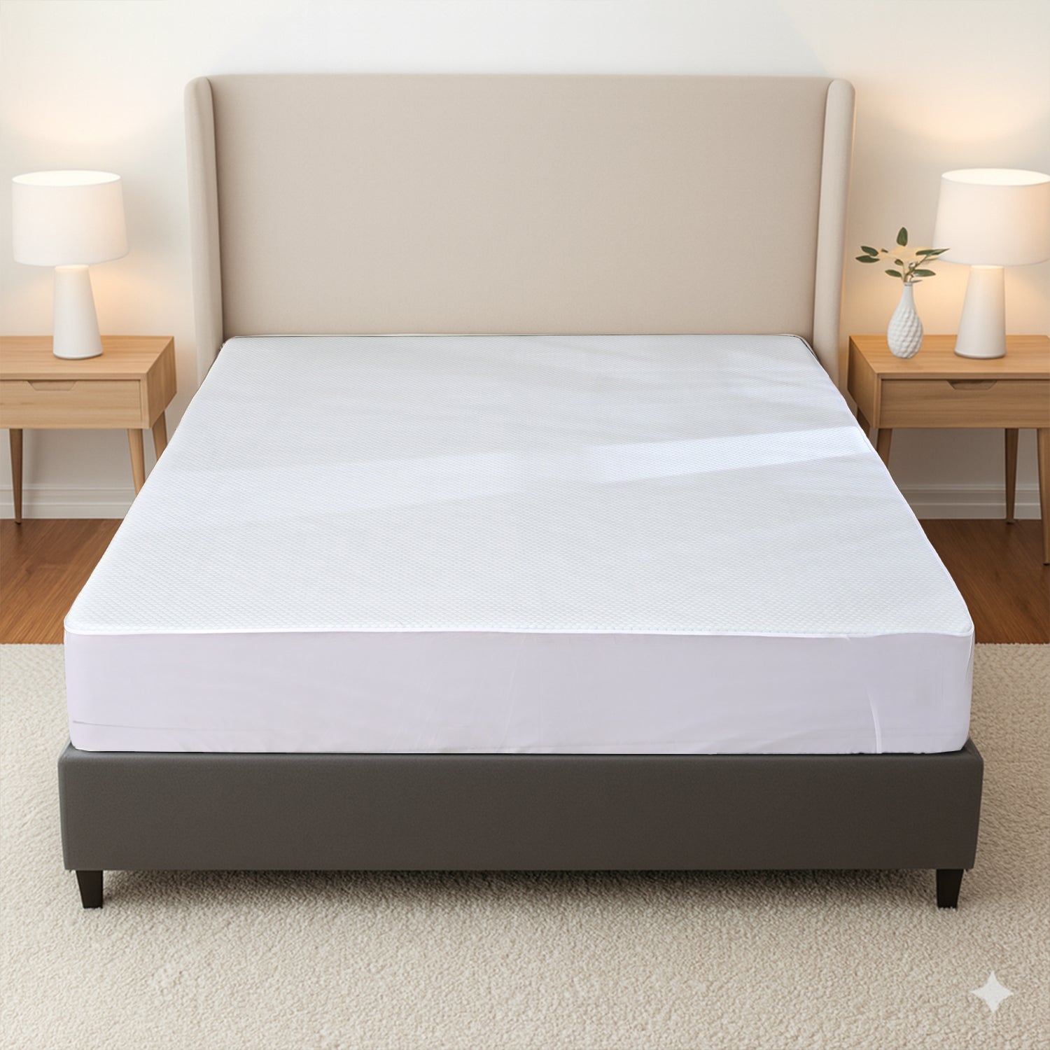 Nylon Patterned Mattress Pad (Size 180x30 cm) - Blue & White & Blue & White_7778022_1