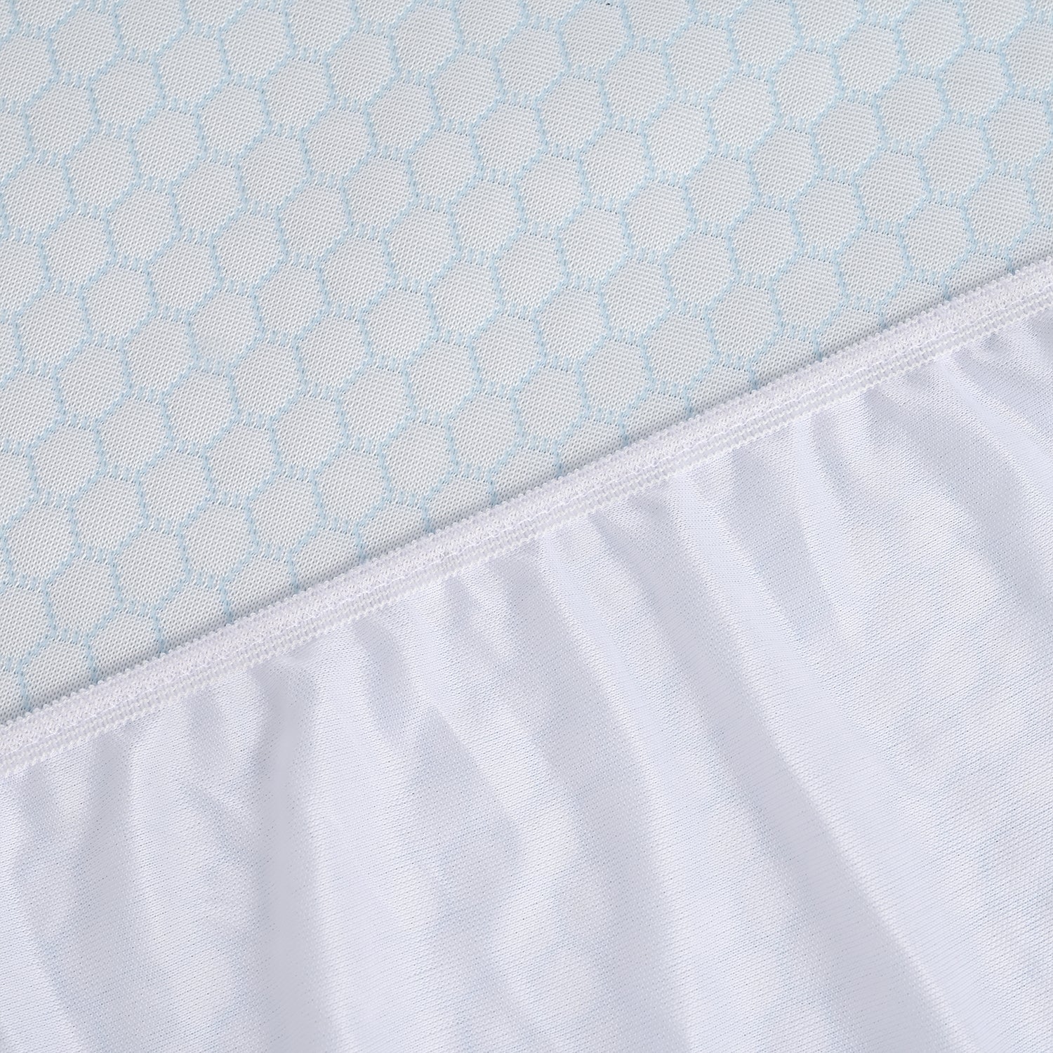 Nylon Patterned Mattress Pad (Size 180x30 cm) - Blue & White & Blue & White_7778022_6
