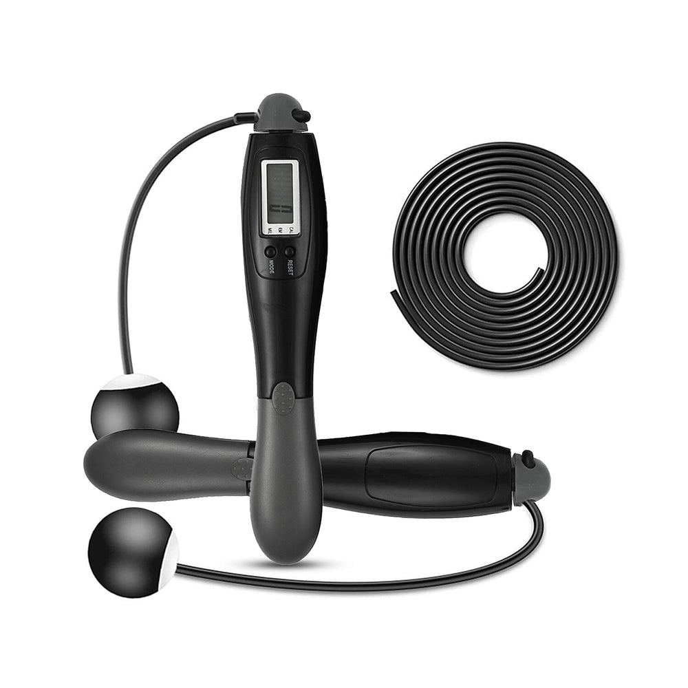 Digital Skipping Rope With - Without Rope - Black - Grey