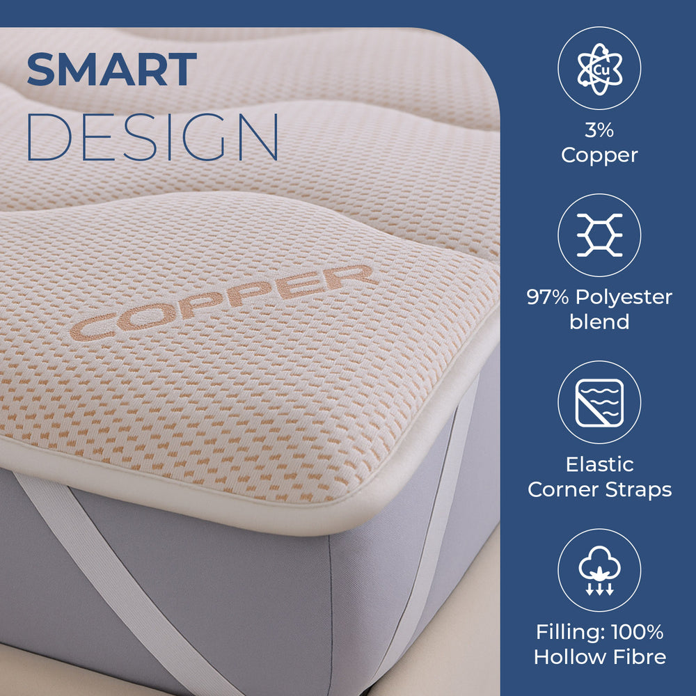 Copper Infused Polyester Mattress Topper(90x190+5 cm)_7782814_1