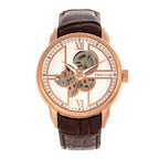 HERITOR Sanford Automatic Movt. 5ATM Water Resistance White Dial Mens Watch with Brown Leather Strap_7783095