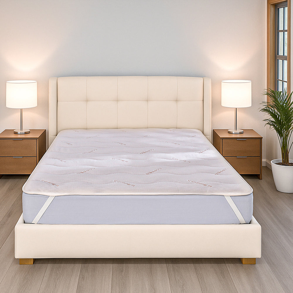 Polyester Patterned Mattress (Size 90x190 cm) - White & White_7783679_1