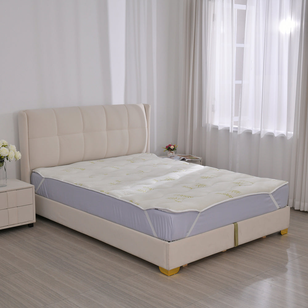 Polyester Patterned Mattress (Size 90x190 cm) - White & White_7783679_2