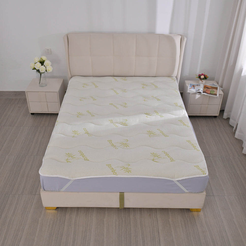 Polyester Patterned Mattress (Size 90x190 cm) - White & White_7783679_3