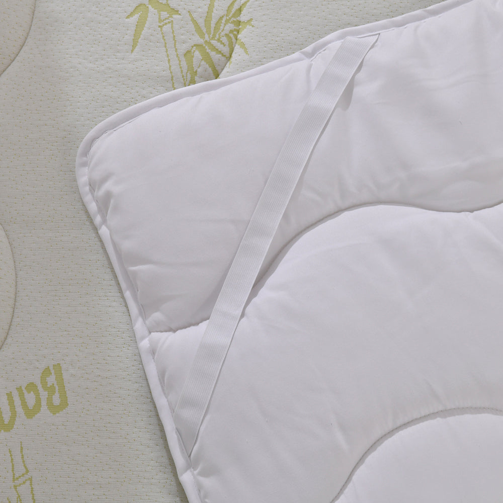 Polyester Patterned Mattress (Size 90x190 cm) - White & White_7783679_5