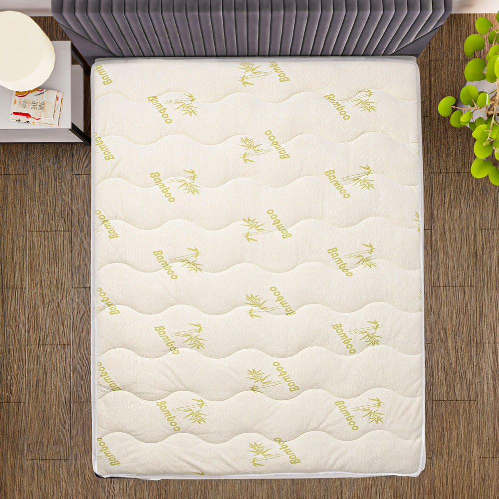 Polyester Patterned Mattress (Size 180x200 cm) - White & White_7784028_1