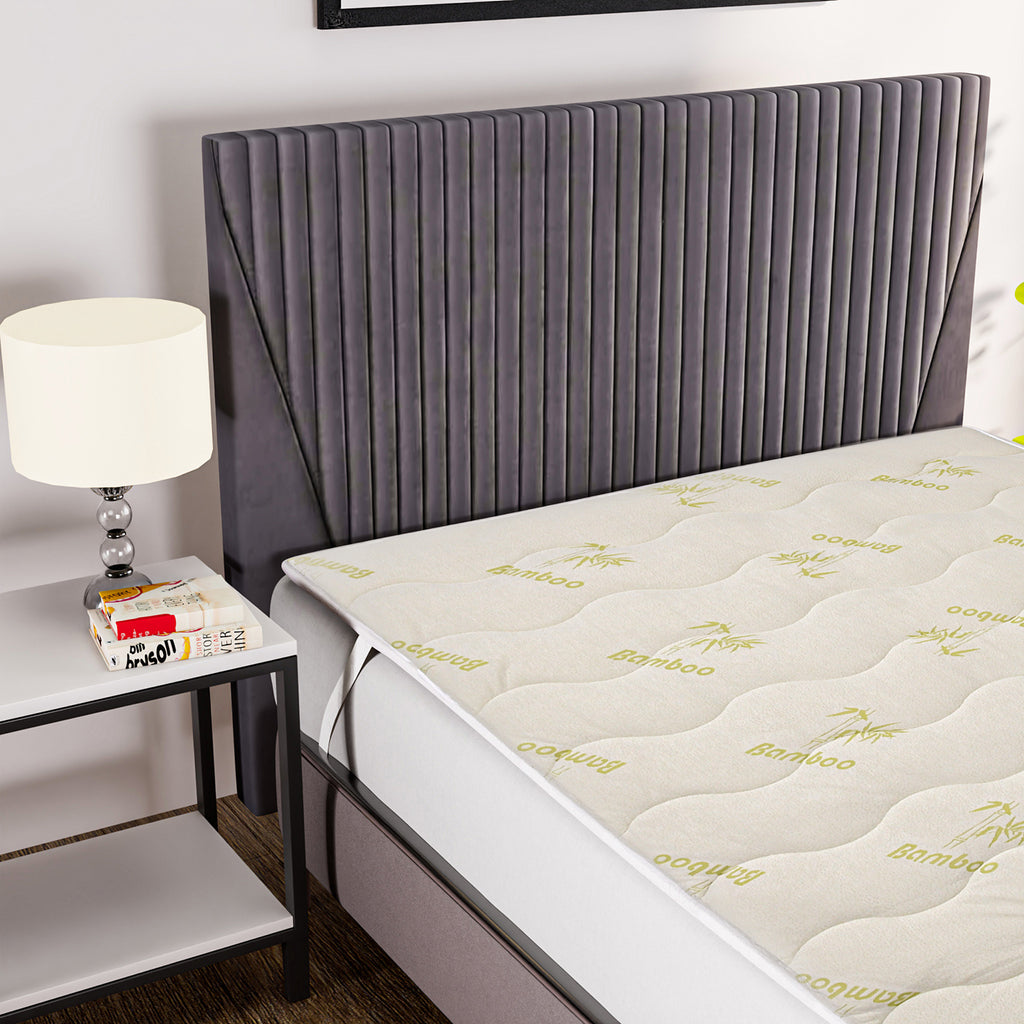 Polyester Patterned Mattress (Size 180x200 cm) - White & White_7784028_2