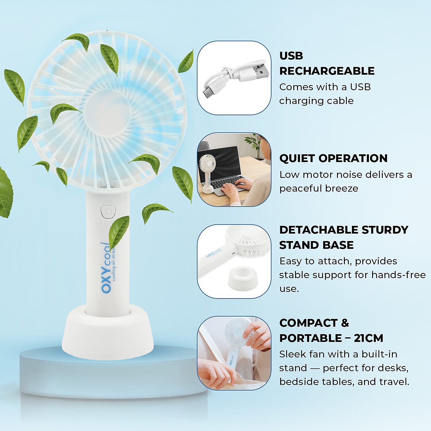 Summer Essential - Handy Fan - White