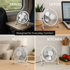 Oxycool 4-Inch USB Mini Desk Fan