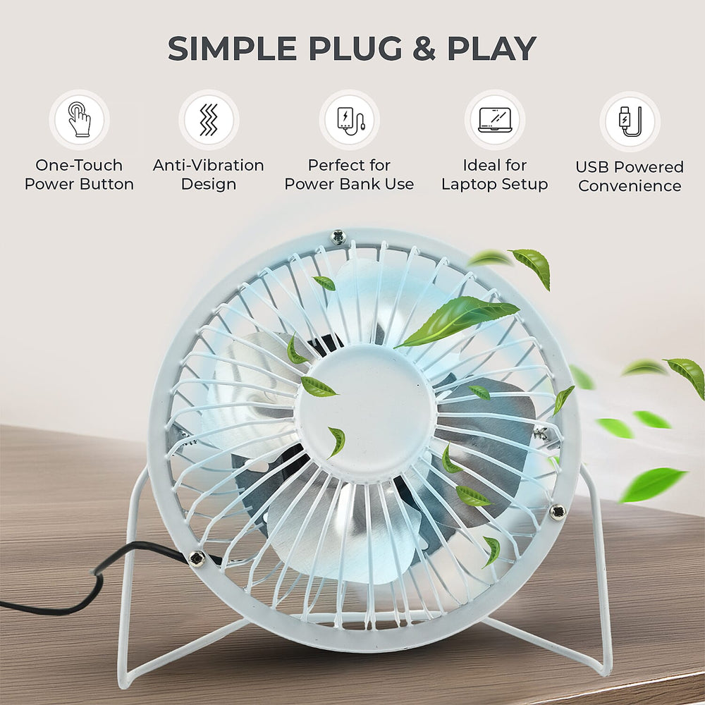Oxycool 4-Inch USB Mini Desk Fan