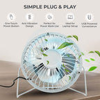 Oxycool 4-Inch USB Mini Desk Fan