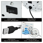 Oxycool 4-Inch USB Mini Desk Fan