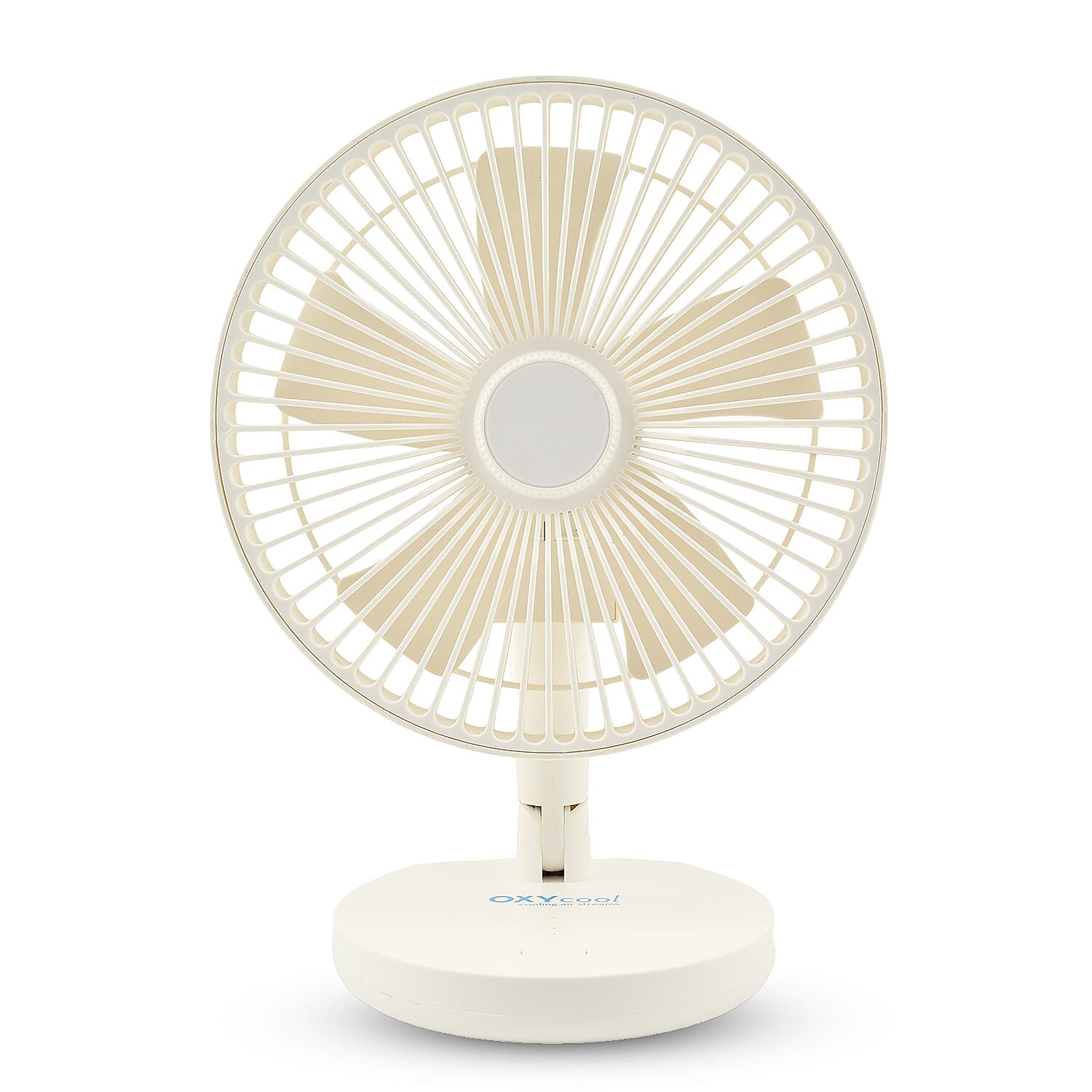 Oxycool 8 Inch Portable Rechargeable Wireless Fan - White